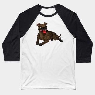 Dog - Staffordshire Bull Terrier - Brindle Baseball T-Shirt